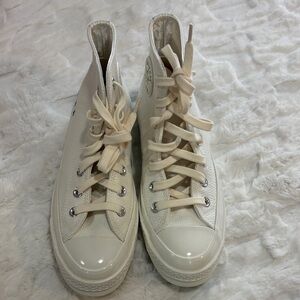 Converse Cream High-Top Sneakers Size 3.5 Mens 5.5 Women’s .